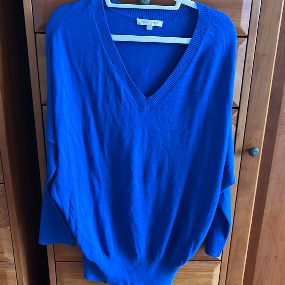 Rosie Pope Navy Maternity V-neck classic indigo Sweater. Size XL, NWT